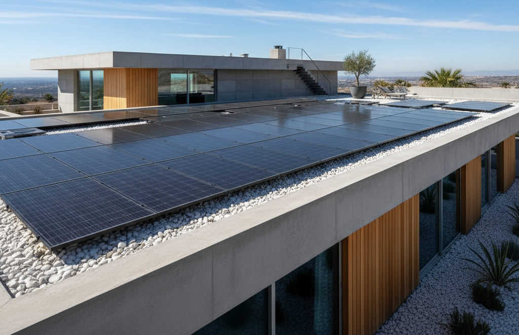 Solar panel on a US house roof