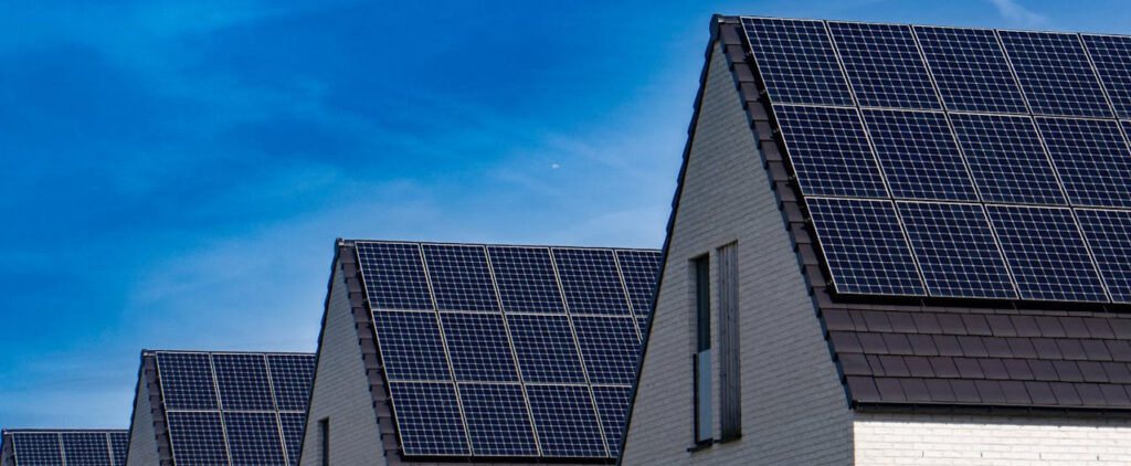 Solar panels on the British rooftops